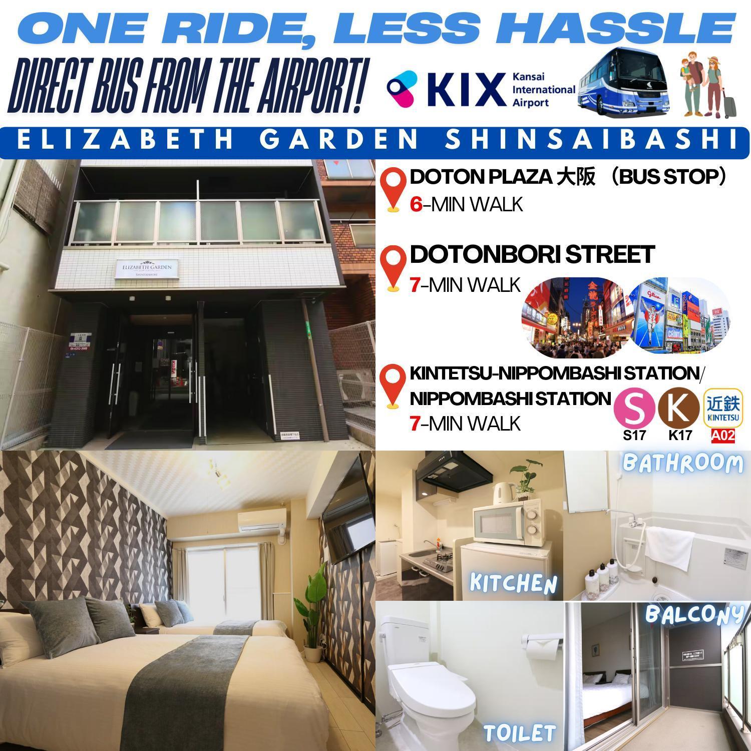 Апартаменты Elizabeth Garden Shinsaibashi Осака Экстерьер фото